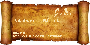 Jakabovits Márk névjegykártya